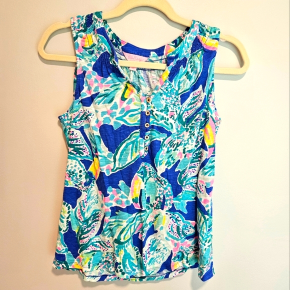 Lilly Pulitzer Tops - Lilly Pulitzer Essie Printed Tank Top Blouse Sm
